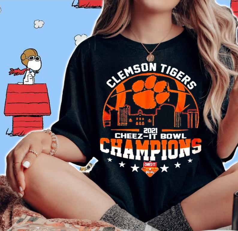 Clemson Tigers 2021 Cheez-It Bowl Champions NCAA Football Two Sided shirt