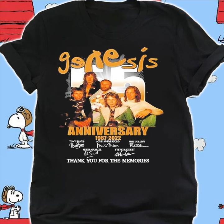 Genesis 55 Anniversary 1967 2022 Signature Thank You For The Memories T-Shirt shirt