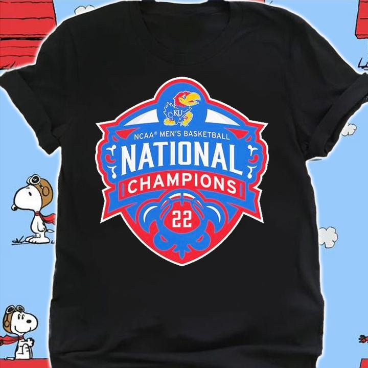 Kansas Jayhawks 2022 NCAA Men's Basketball National Champions Logo T-Shirt shirt