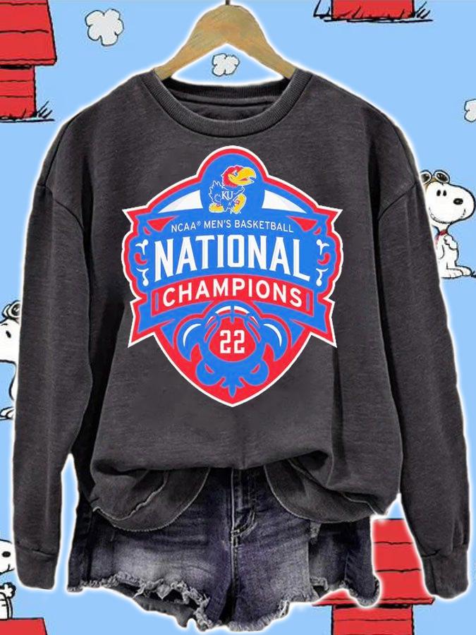 Kansas Jayhawks 2022 NCAA Men's Basketball National Champions Logo T-Shirt sweatshirt