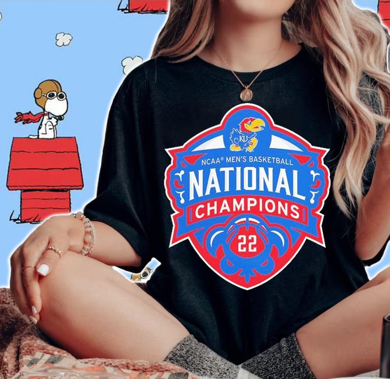 Kansas Jayhawks 2022 NCAA Men's Basketball National Champions Logo T-Shirt woman shirt
