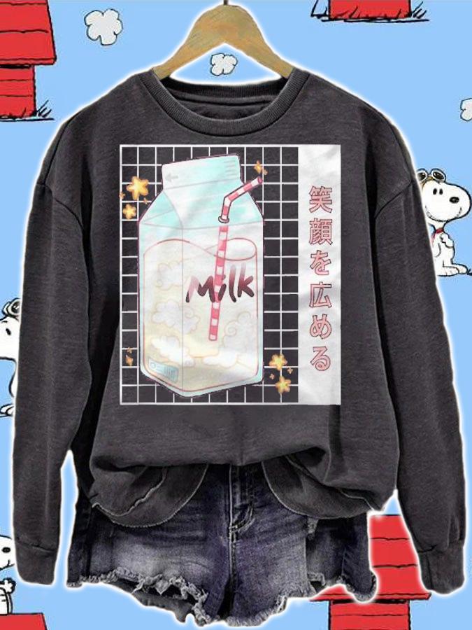 Milk Carton Kawaii Anime Milk Lover T-shirt sweatshirt