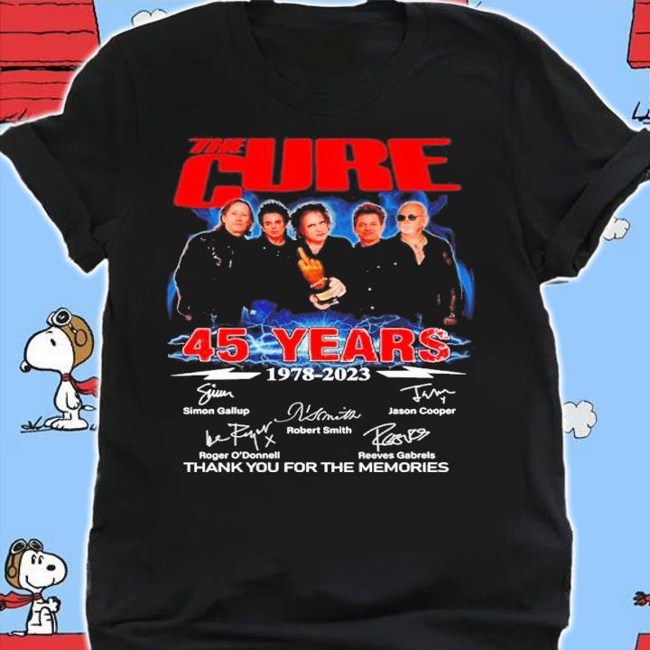 The Cure 45 Years 1978-2023 Signatures Thank You For The Memories Shirt shirt