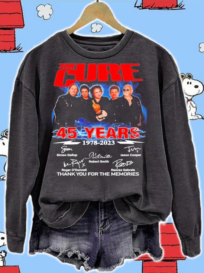The Cure 45 Years 1978-2023 Signatures Thank You For The Memories Shirt sweatshirt