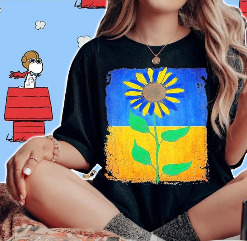 Womens Sunflower Ukrainian Flag Vintage Stand With Ukraine T-Shirt woman shirt