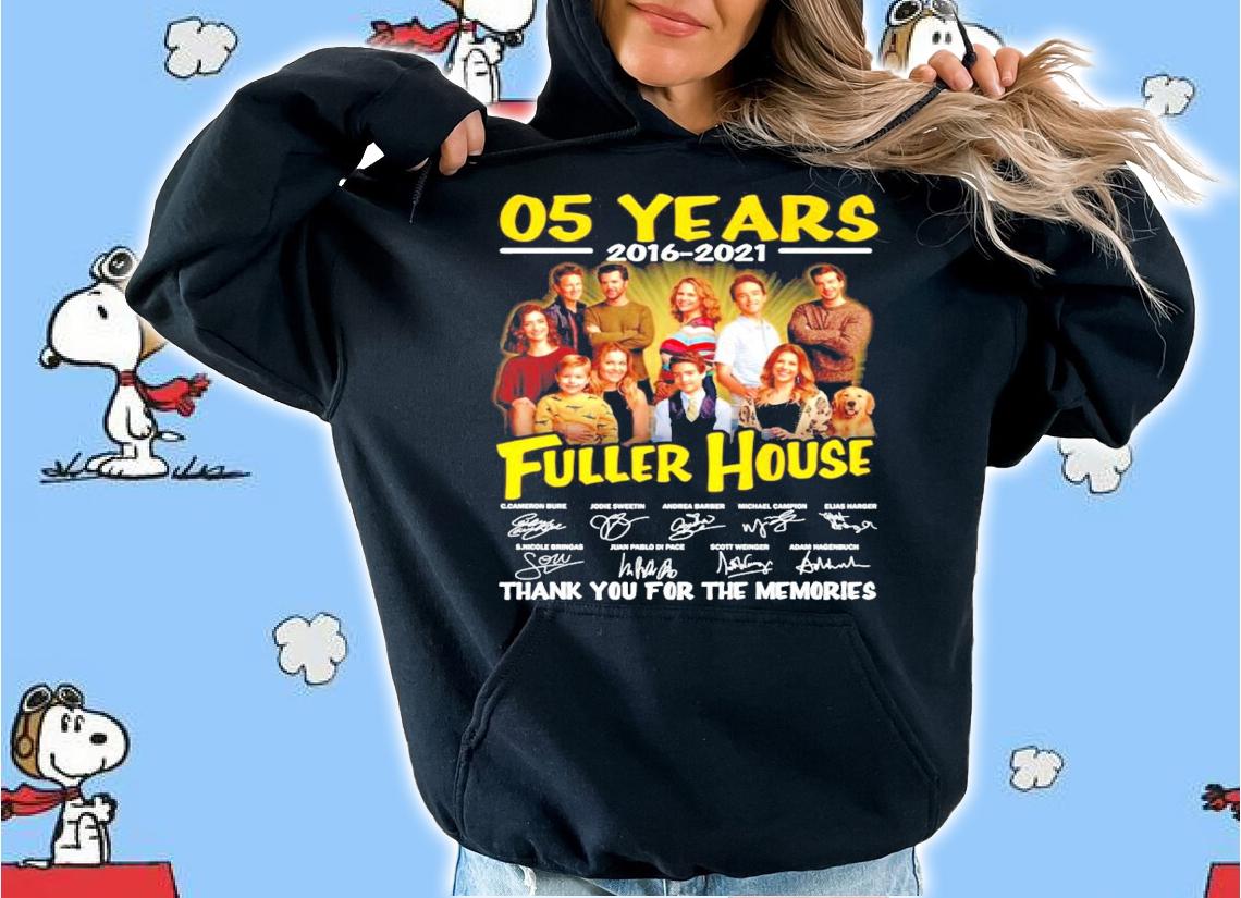 05 years 2016 2021 Fuller House signatures t-shirt