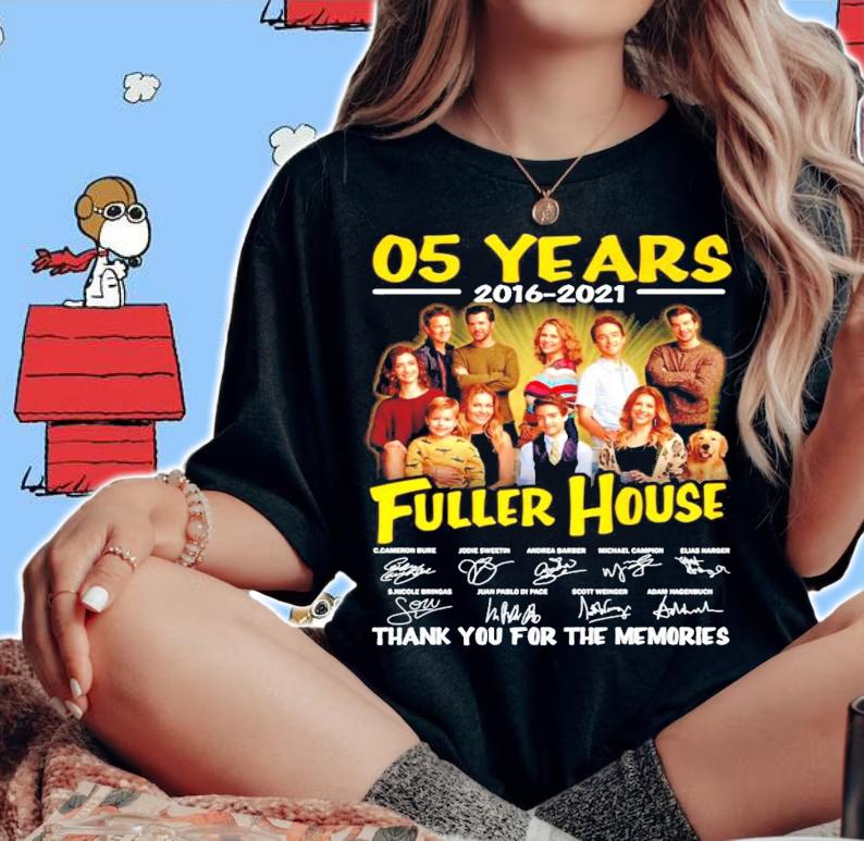 05 years 2016 2021 Fuller House signatures t-shirt