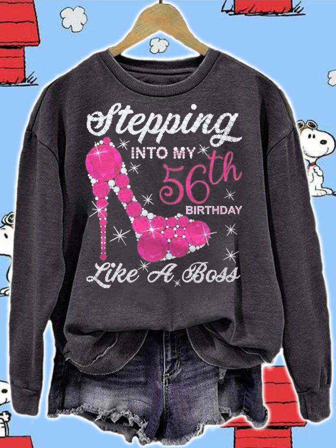 Gift Girls Queens Stepping Into My 56Th Birthday Like A Boss Shirt