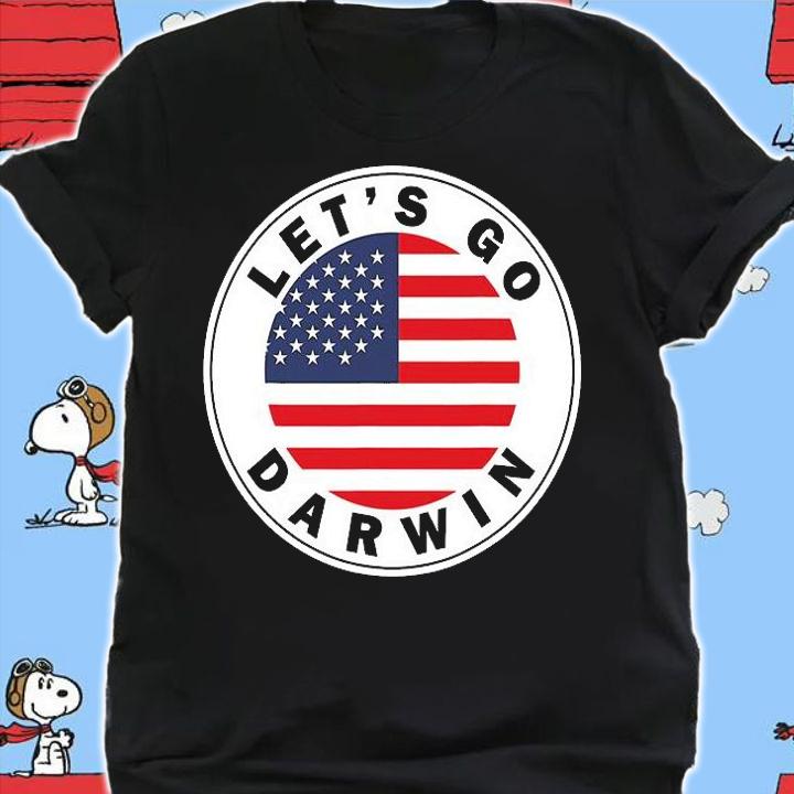 Let's Go Darwin US Flag Trendy Design T-Shirt