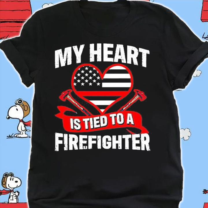 My Heart Is Tied To A Firefighter T-Shirt shirt