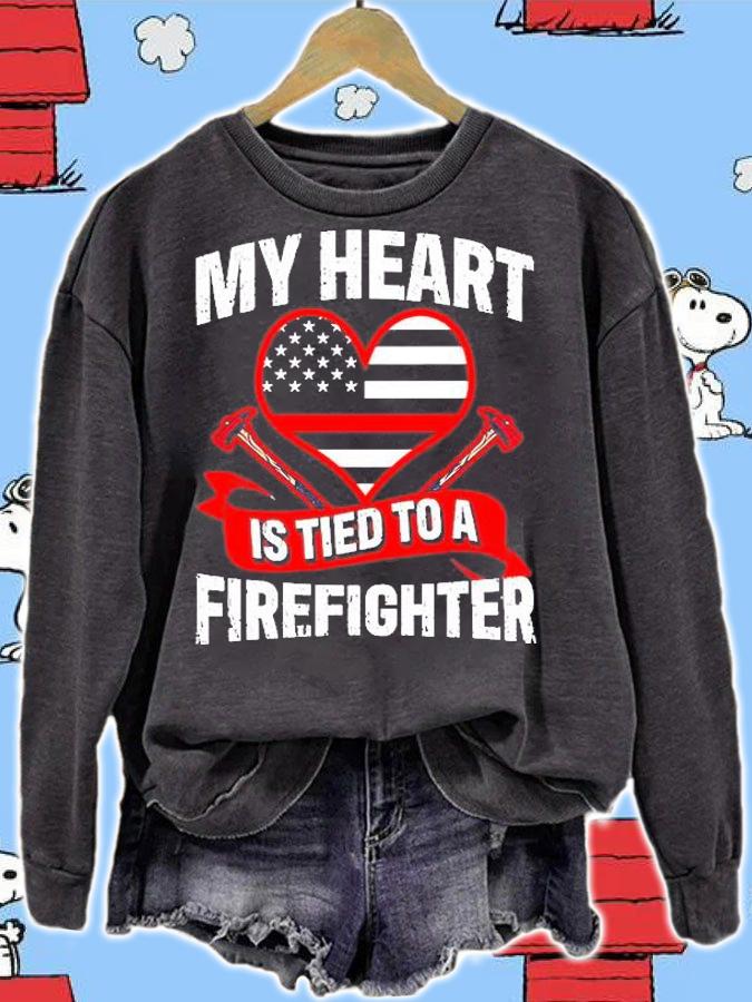 My Heart Is Tied To A Firefighter T-Shirt sweatshirt