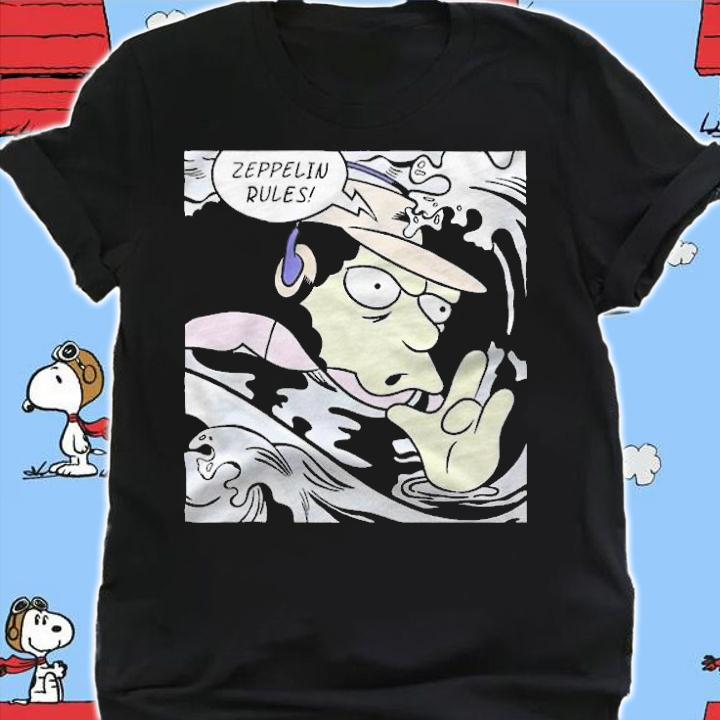 Roy Lichtenstein Zeppelin Rules funny T-shirt shirt