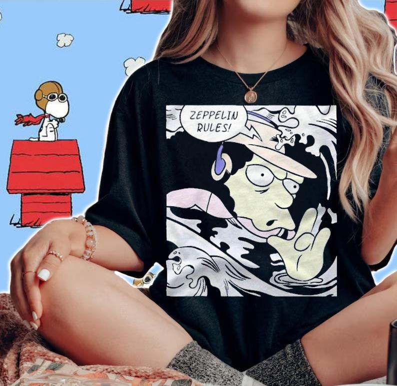 Roy Lichtenstein Zeppelin Rules funny T-shirt woman shirt