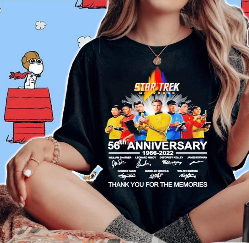 Star Trek Universe 56th Anniversary 1966-2022 Signatures Thank You For The Memories Shirt