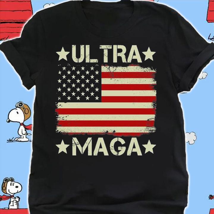 Ultra Maga Proud Ultra Maga Vintage American Flag Anti Biden T-Shirt shirt