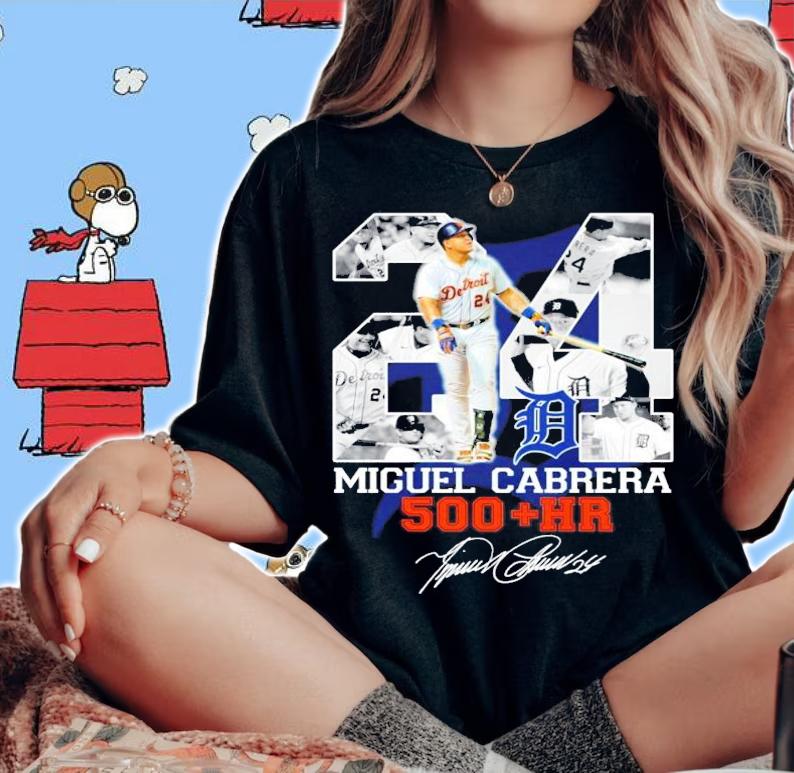 24 Miguel Cabrera 500 HR signature t-shirt