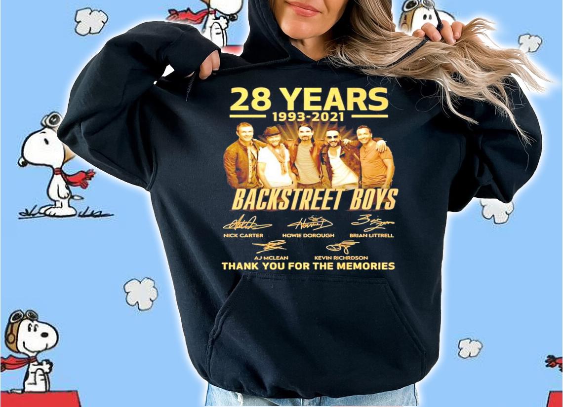 28 years 1993-2021 Backstreet Boys signatures t-shirt hoodie