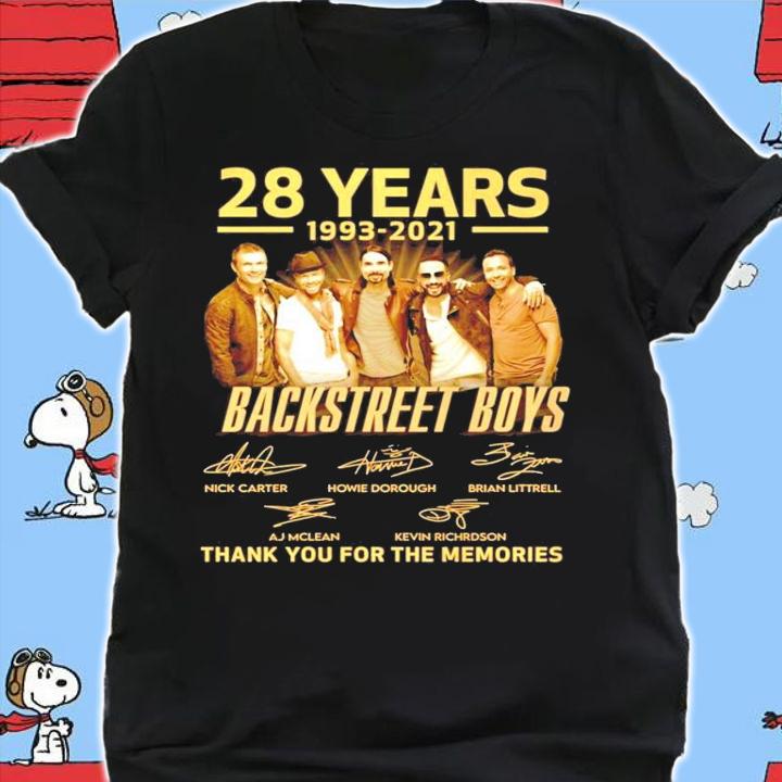 28 years 1993-2021 Backstreet Boys signatures t-shirt shirt