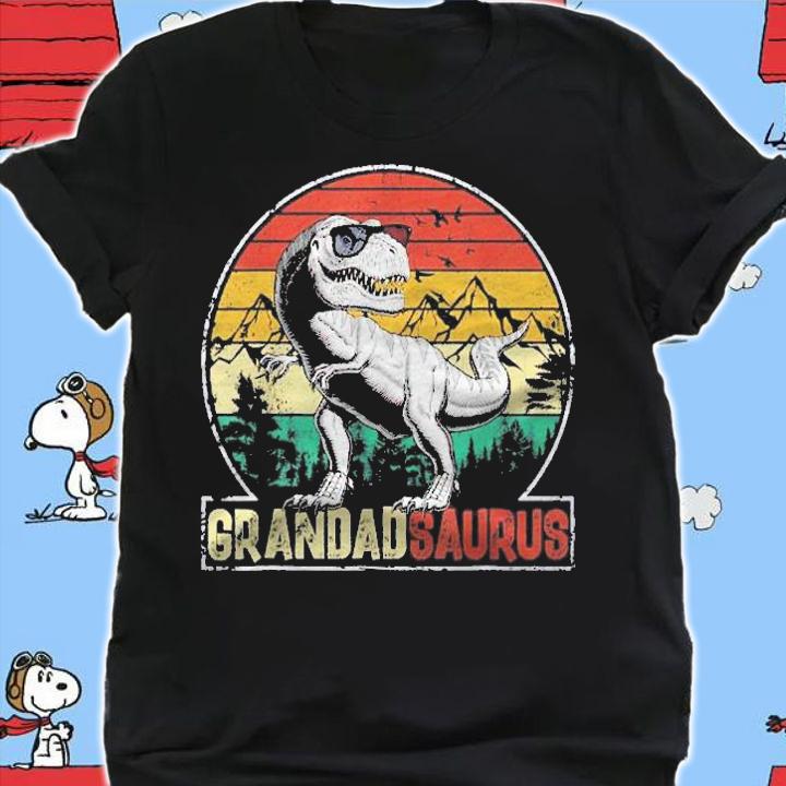 Funny T Rex Dinosaur Grandadsaurus Matching Family Men Shirt shirt