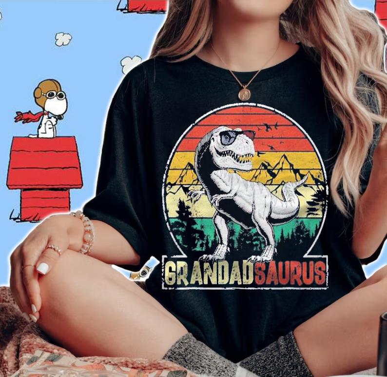 Funny T Rex Dinosaur Grandadsaurus Matching Family Men Shirt woman shirt