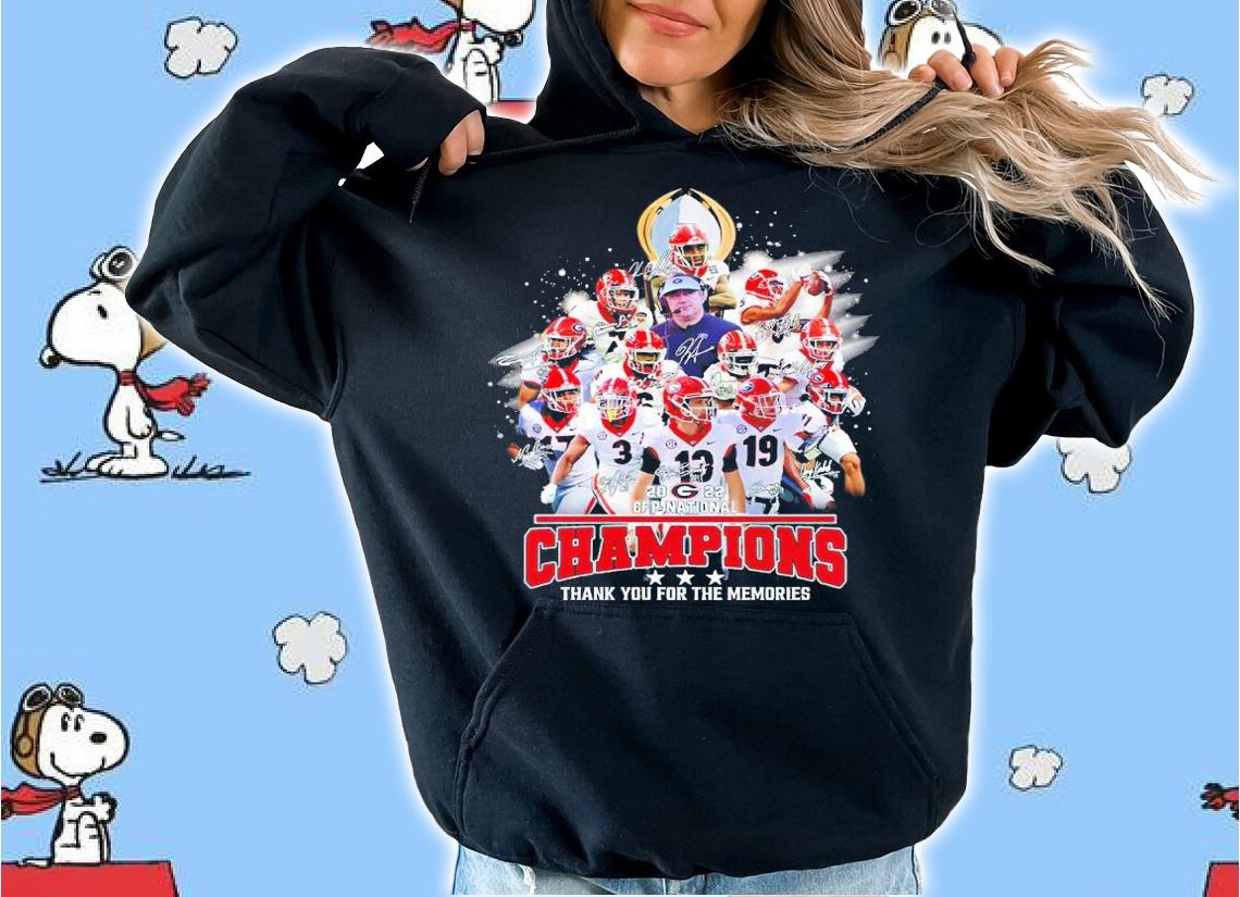 Georgia Bulldogs 2022 CFP National Champions Signatures Thank You For The Memories Shirt hoodie