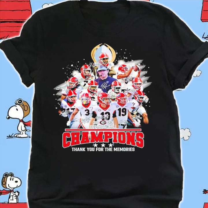 Georgia Bulldogs 2022 CFP National Champions Signatures Thank You For The Memories Shirt shirt