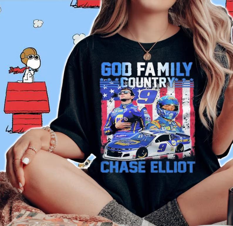 God family country Chase Elliott American flag shirt