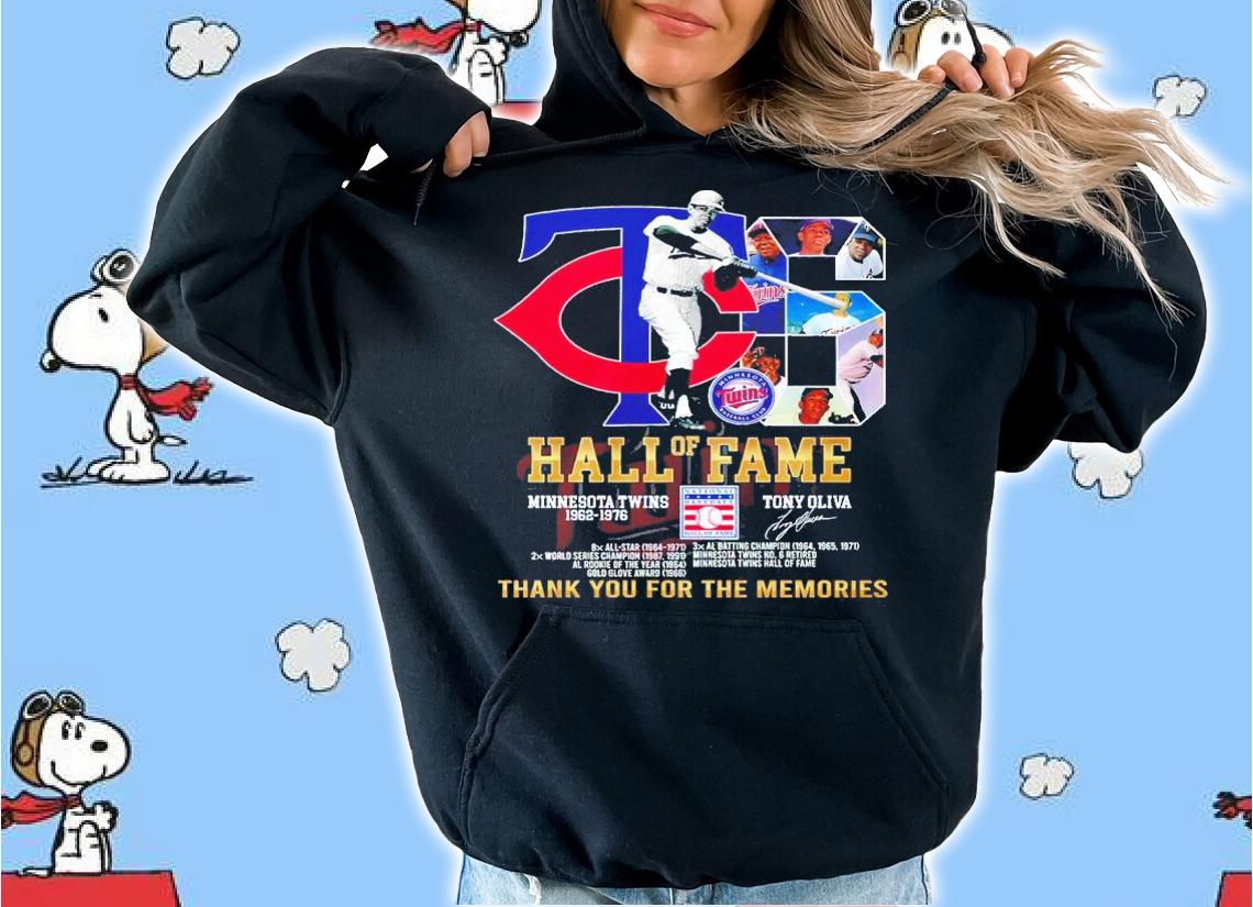 Haall Of Fame Minnesota Twins 1962-1976 Tony Oliva Signatures Signatures Thank You For The Memories Shirt hoodie