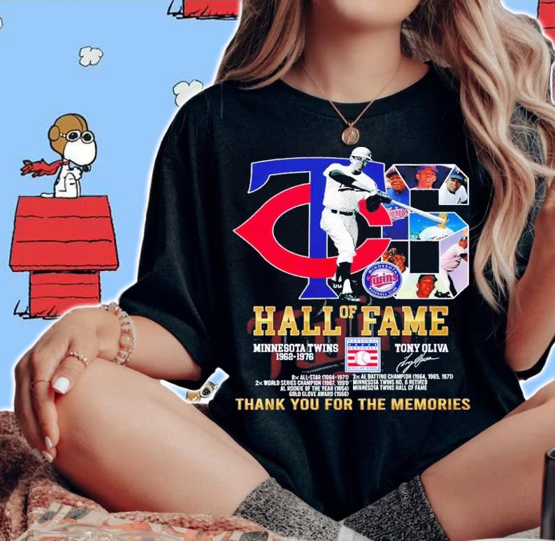 Haall Of Fame Minnesota Twins 1962-1976 Tony Oliva Signatures Signatures Thank You For The Memories Shirt woman shirt