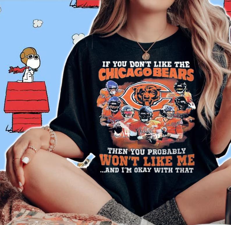 If You Don't Like The Chicago Bears Then You Probably Won't Like Me And I'm Okay With That Shirt woman shirt