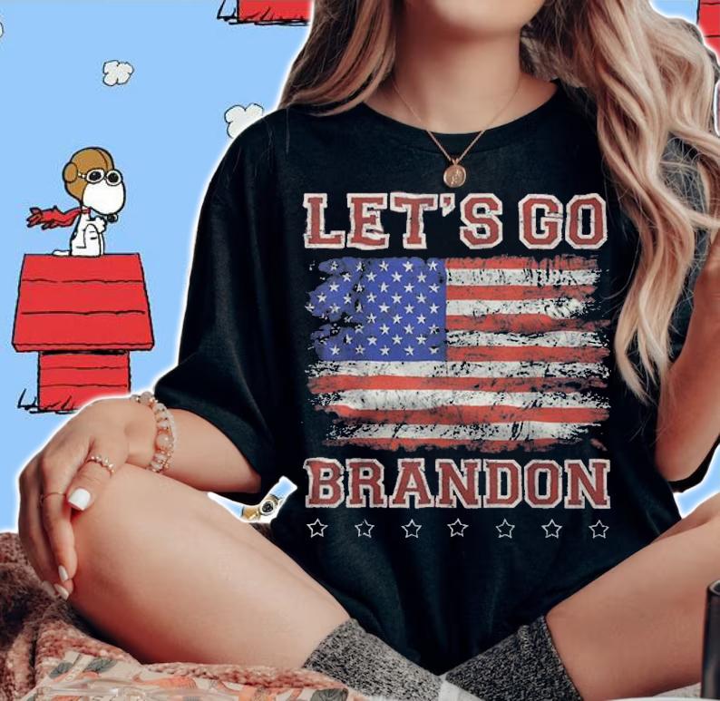 Let's Go Brandon Joe Biden USA Flag Vinatge T-Shirt