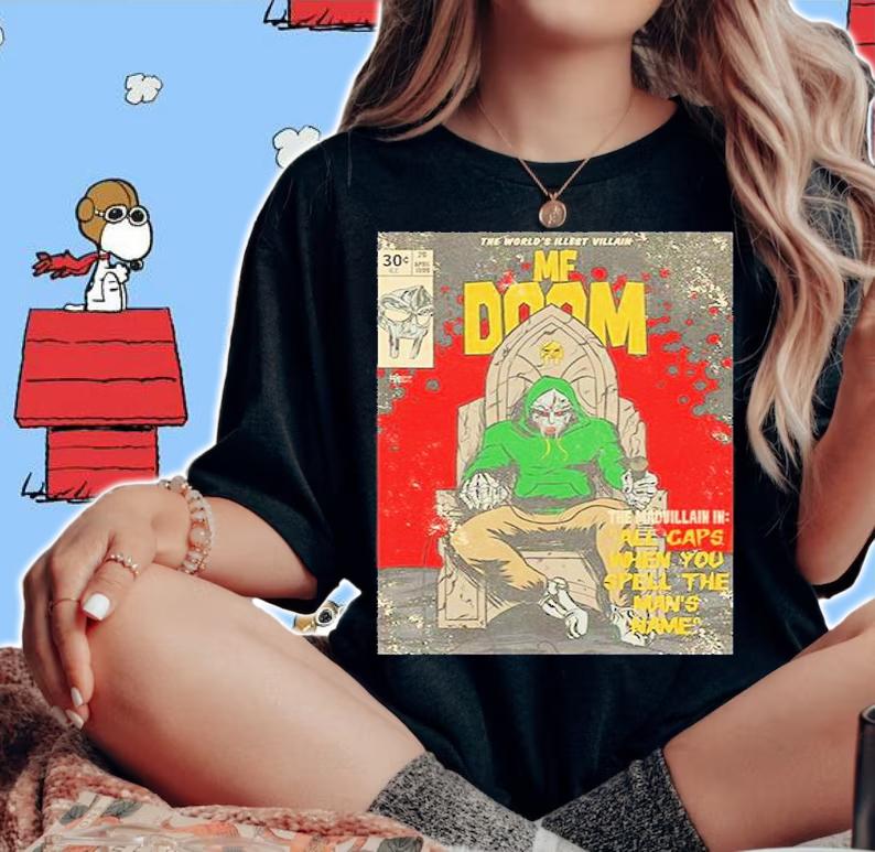 MF Doom All Caps MF Comic T-Shirt woman shirt