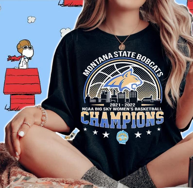Montana State Bobcats 2022 NCAA Big Sky Women's Basketball Champions T-Shirt