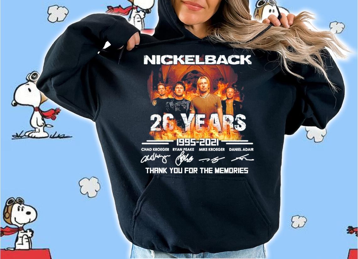 Nickelback 26 years 1995-2021 signatures shirt