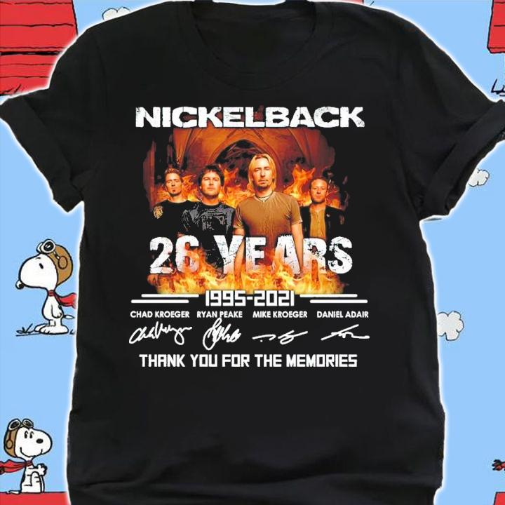 Nickelback 26 years 1995-2021 signatures shirt