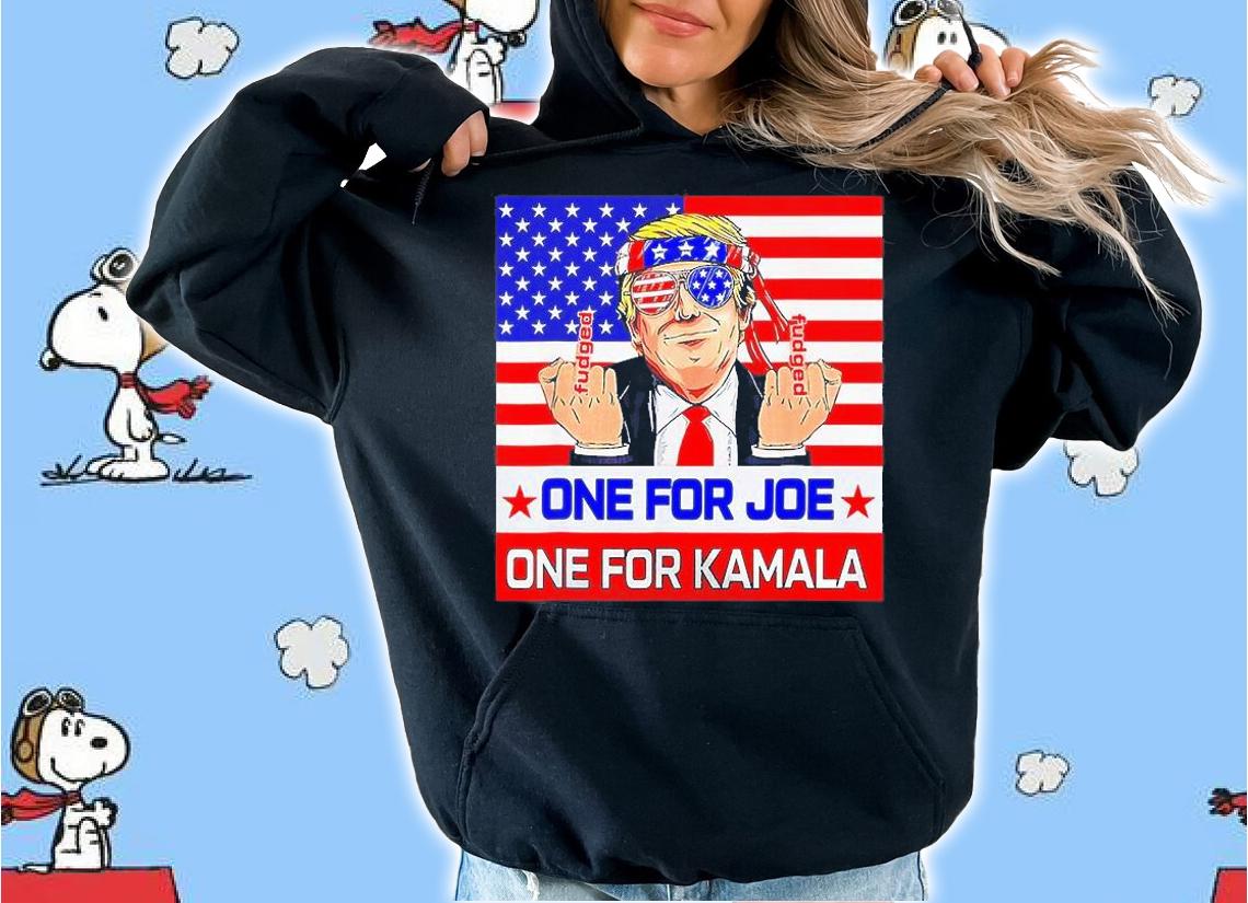 One For Joe One For Kamala Trump American Flag T-Shirt