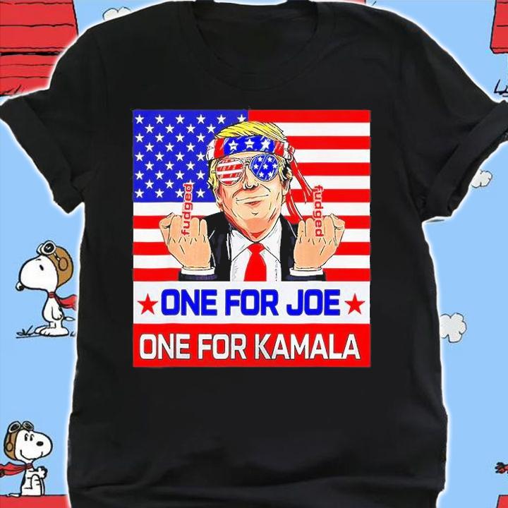 One For Joe One For Kamala Trump American Flag T-Shirt