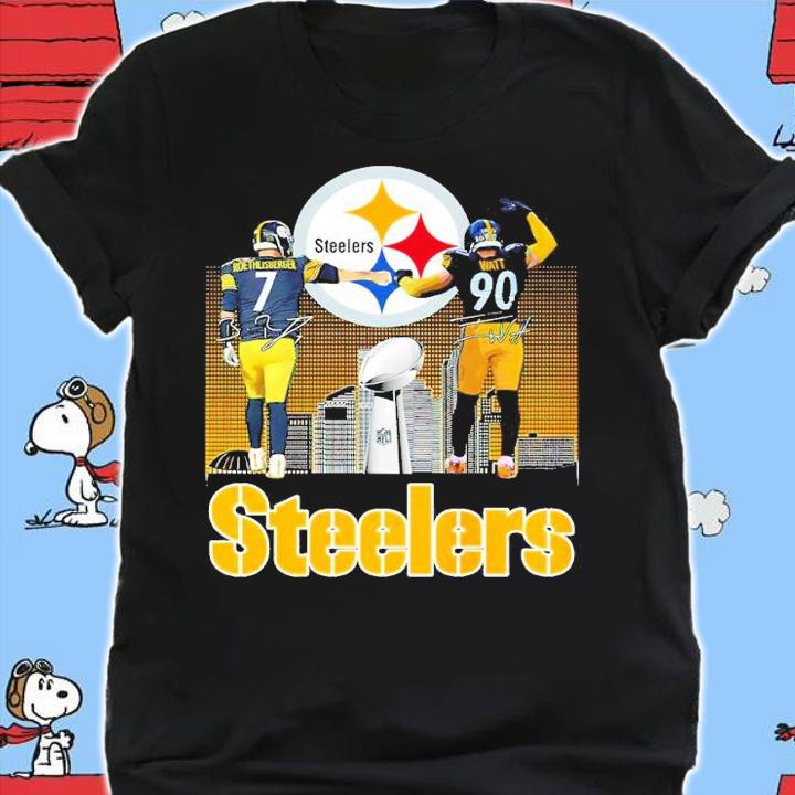 Pittsburgh Steelers Roethlisberger vs Watt signatures shirt