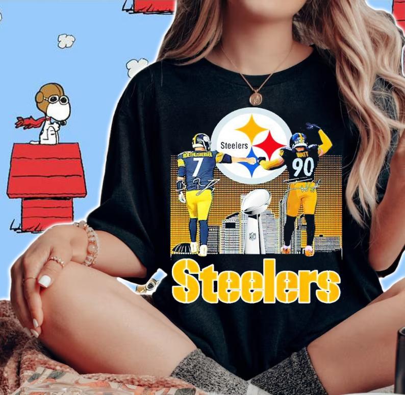 Pittsburgh Steelers Roethlisberger vs Watt signatures shirt