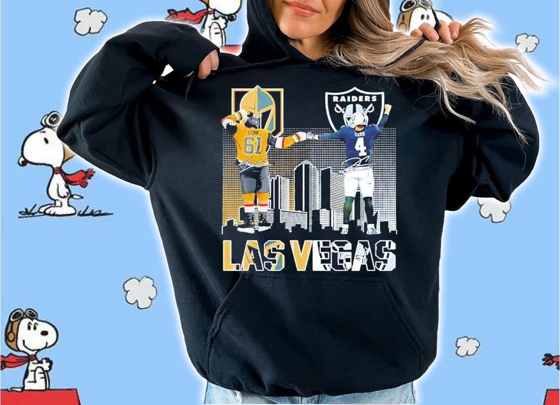 Vegas Golden Knights Stone vs Las Vegas Raiders Carr signatures shirt hoodie