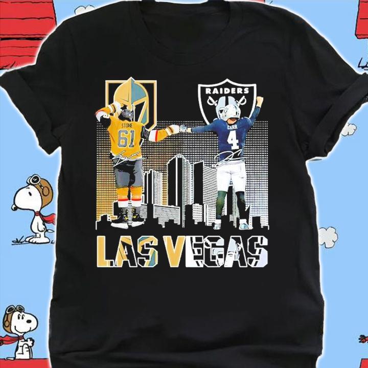 Vegas Golden Knights Stone vs Las Vegas Raiders Carr signatures shirt shirt
