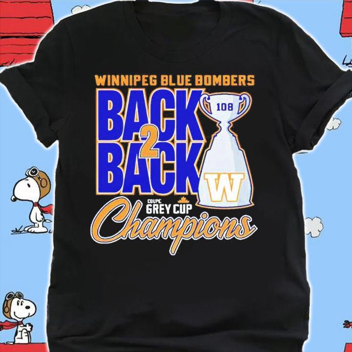 Winnipeg Blue Bombers Back 2 Back Couple Grey Cup Champions 2021 Shirt