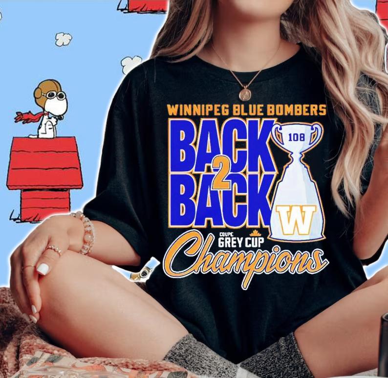Winnipeg Blue Bombers Back 2 Back Couple Grey Cup Champions 2021 Shirt