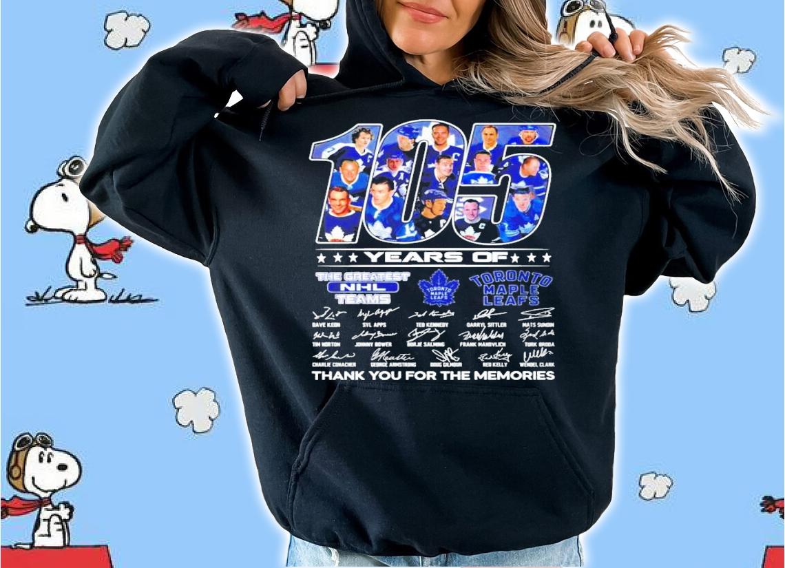 105 years of The Greatest NHL Team Toronto Maple Leafs signatures shirt hoodie
