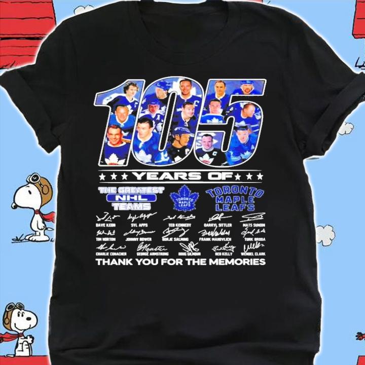 105 years of The Greatest NHL Team Toronto Maple Leafs signatures shirt shirt
