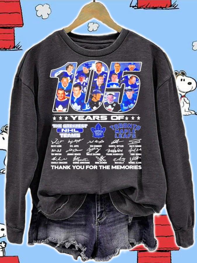 105 years of The Greatest NHL Team Toronto Maple Leafs signatures shirt sweatshirt