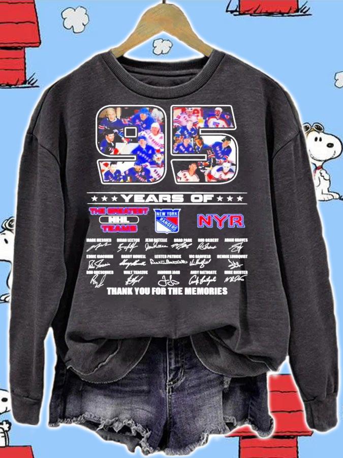 95 years of The Greatest NHL teams New York Rangers t-shirt sweatshirt
