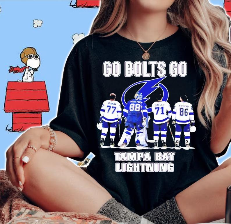 Go Bolts Go Tampa Bay Lightning Hedman Vasilevskiy Cirelli Kucherov shirt