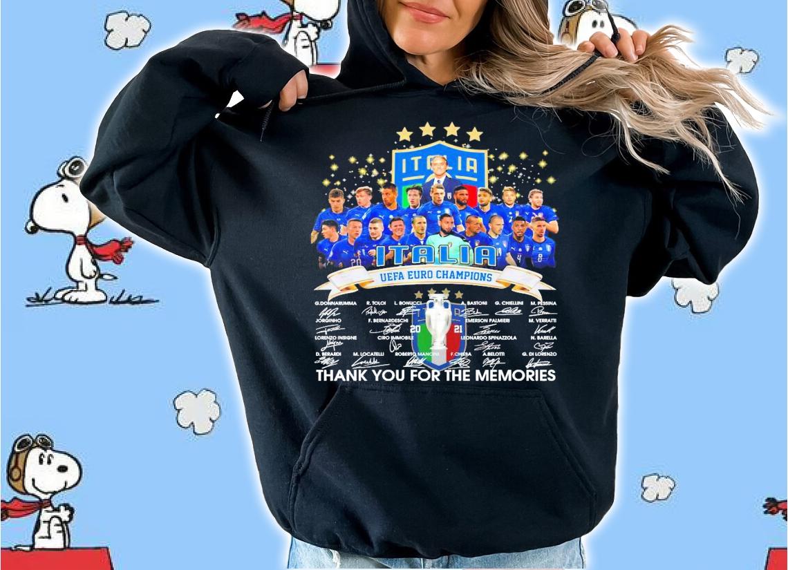 ITALIA UEFA Euro Champions signatures thank you for the memories shirt hoodie