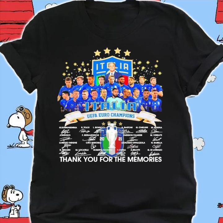 ITALIA UEFA Euro Champions signatures thank you for the memories shirt shirt